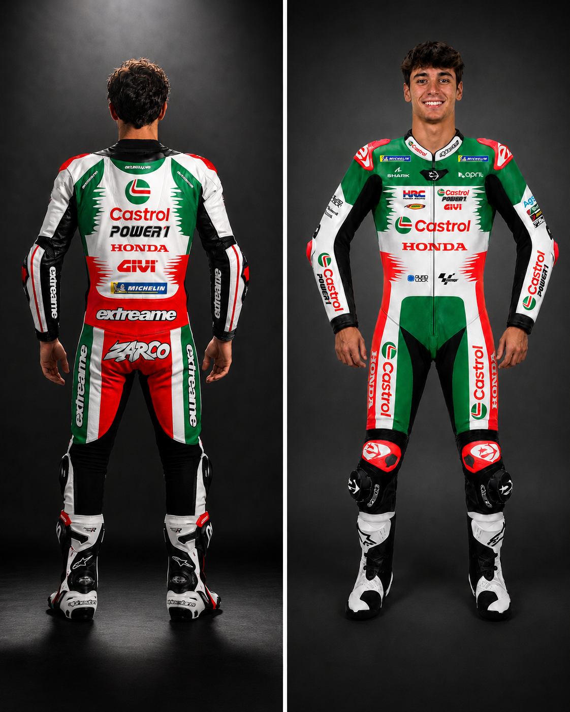 JOHANN ZARCO 2025 JOHANN ZARCO 2025 MONO DE PIEL RÉPLICA A MEDIDA EN CANGURO Y VACUNO - Imagen 1